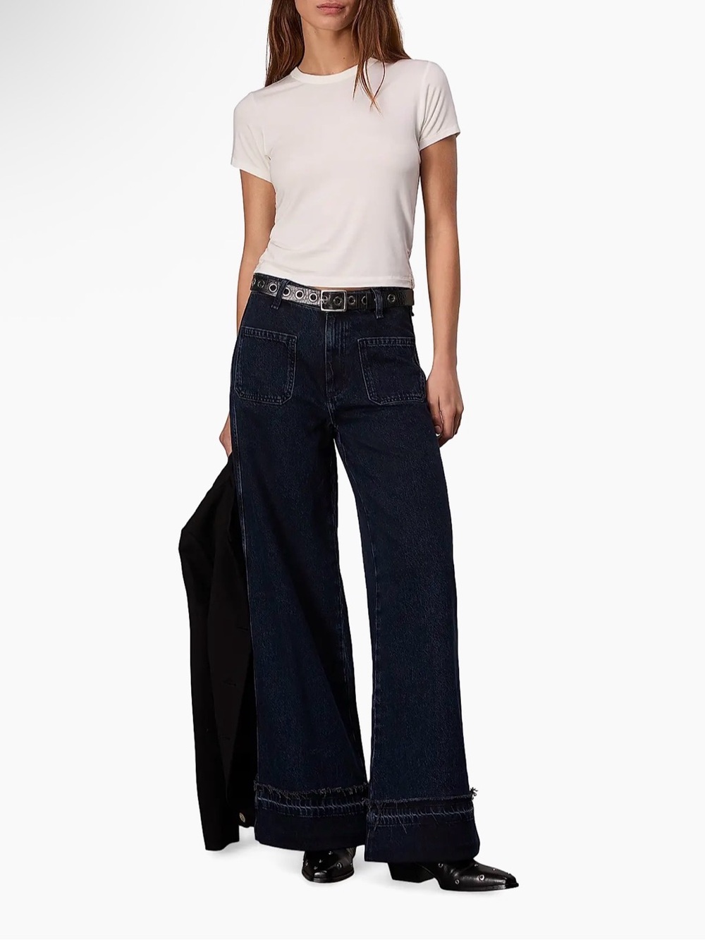 rag & bone Marina Denim Mid-Rise Wide-Leg Jeans - Picture 2 of 8